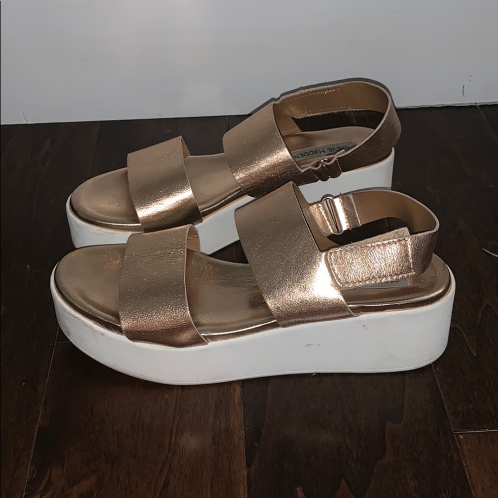Steve Madden Rose Gold Platform Sandals